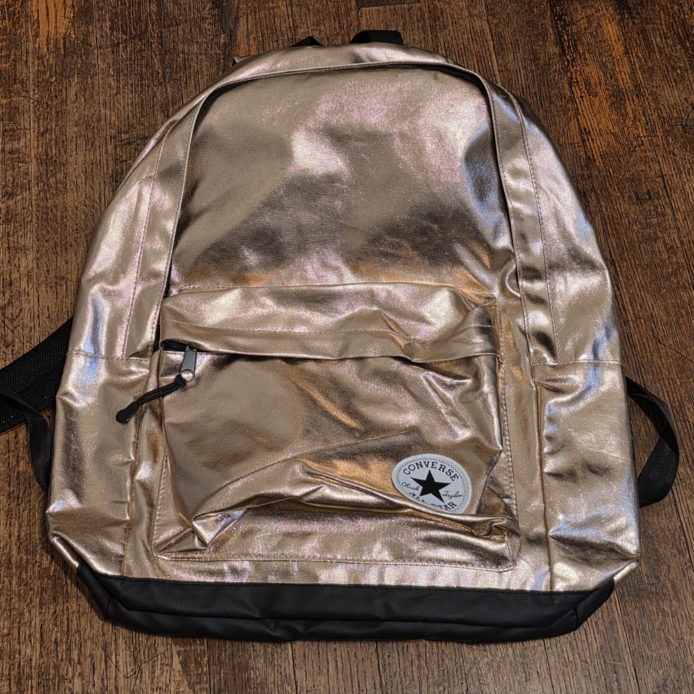 Converse Metallic Rose Backpack in Shimmery Pink-Gold